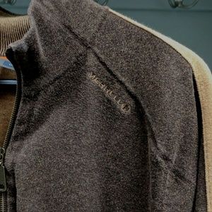 Merrell full zip sweater Large Brown